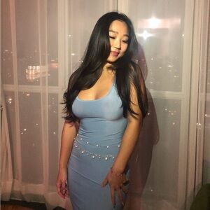 Elegant Blue Sleeveless Dress